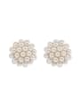 thumb Brass Stud Pearl Earring with 925 Silver Needle 0