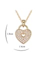 thumb Copper Cubic Zirconia White Heart Trend Necklace 1