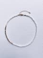 thumb N-SHMT-0001 Freshwater Shell Beads  Asymmetrical Chain Handmade Beaded Necklace 0