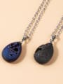 thumb Black Stone + Water Drop Artisan Necklace 1