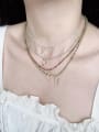 thumb N-DIY-0020 Gemstone Cubic Crystal Chain Letter  Pendant Minimalist Headmade   Beaded Necklace 3