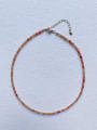 thumb N-ST-0030 Natural  Gemstone Crystal Chain Bohemia Handmade Beaded Necklace 0