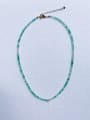 thumb N-DIY-0022 Natural  Gemstone Crystal  Bead Chain Letter Pendant Handmade Beaded Necklace 4