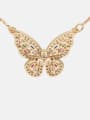 thumb Brass Cubic Zirconia Butterfly Dainty Necklace 3