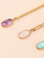 thumb Multicolor Natural Stone +Oval Shape Artisan Necklace 1
