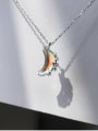 thumb 925 Sterling Silver Rainbow Stone Multi Color Moon Necklace 1