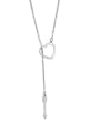 thumb Stainless steel Heart Classic Lariat Necklace with two color 2