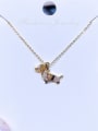 thumb Brass Cubic Zirconia Dog Minimalist Necklace 0