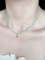 thumb N-DIY-0023 Natural Gemstone Crystal Beads Chain Hand Pendant  Handmade Beaded Necklace 1