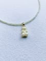 thumb N-BEAR-006 Natural Stone Chain Bear Pendant Cute Handmade Beaded Necklace 0