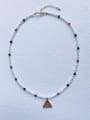 thumb N-STPD-0002 Natural Round Shell Beads Chain Evil Eye Pendant Handmade  Beaded Necklace 0