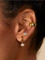 thumb 925 Sterling Silver Cubic Zirconia Geometric Single Earring With Flat backs 1