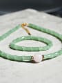 thumb Vintage Geometric Alloy Freshwater Pearl Green Bracelet and Necklace Set 1