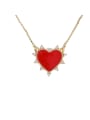 thumb Brass Enamel Heart Minimalist Necklace 1