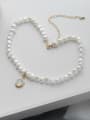 thumb 925 Sterling Silver Freshwater Pearl Geometric Luxury 17mm * 12 mm Necklace 0