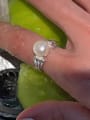 thumb Alloy Imitation Pearl Geometric Dainty Band Ring 1