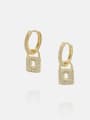 thumb Brass Cubic Zirconia Locket Minimalist Huggie Earring 0