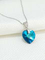 thumb 925 Sterling Silver Synthetic Crystal Heart Dainty Necklace 2