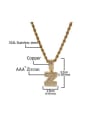 thumb Brass Cubic Zirconia Letter Initials Cuban Chain Necklace 4