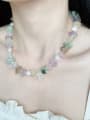 thumb N-STPE-0008  Natural Gemstone Crystal Beads Chain Handmade Beaded Necklace 1