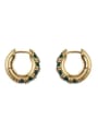 thumb Brass Cubic Zirconia Hoop Earring with 5 colors 0