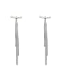 thumb Alloy Statement Threader silver color Earring 0
