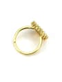 thumb Brass Cubic Zirconia White Letter Dainty free size Ring 2