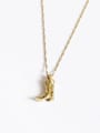 thumb Brass Dainty COWBOY BOOT Necklace 0