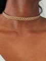 thumb Brass Geometric Minimalist Choker Necklace 2