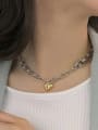 thumb Titanium Steel Chain and Gold Heart Choker Necklace 1