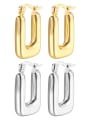 thumb Stainless steel Rectangle Drop Earring 4