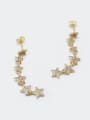 thumb Brass Cubic Zirconia Star Dainty Drop Earring 0