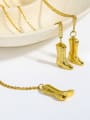 thumb Stainless steel gold cowboy boots Necklace with waterproof 2