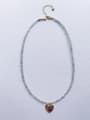thumb N-DIY-004  Natural  Gemstone Crystal Chain Heart Pendant Minimalist  handmade  Beaded Necklace 3