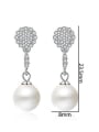 thumb 925 Sterling Silver Drop 8mm White Pearl Earring 3