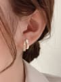 thumb Brass and 14K gold color Geometric Earring 1