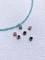 thumb N-DIY-0014 Gemstone Crystal Chain Heart Pendant Minimalist Handmade Beaded Necklace 0