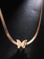 thumb Titanium 18K rose gold plated Geometric Hip Hop butterfly Necklace 0