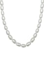 thumb Brass Freshwater Pearl Irregular Minimalist Beaded Necklace 4