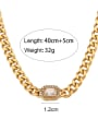 thumb Stainless steel Cubic Zirconia Geometric Hip Hop Hollow Chain Necklace 2