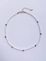 thumb N-PEMT-0017 Natural Round Shell Beads  Flower Minimalist Handmade Beaded Necklace 3