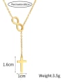 thumb Stainless steel Dainty Lariat Cross Necklace 2