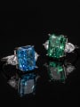 thumb Brass Cubic Zirconia Geometric Solitaire Ring 1