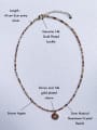 thumb N-DIY-0016 Brown Agate Chain Flower  Pendant Vintage Handmade Beaded Necklace 1