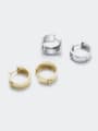 thumb Brass Cubic Zirconia Heart Minimalist Huggie Earring 1