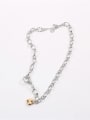 thumb Titanium Steel Chain and Gold Heart Choker Necklace 0