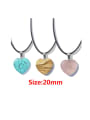 thumb Artificial leather chain Natural Stone Heart Ethnic Necklace 1