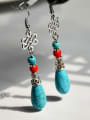 thumb Alloy Turquoise Green Water Drop Vintage Drop Earring 3