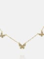 thumb Brass Cubic Zirconia Butterfly Dainty Necklace 1