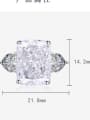 thumb Brass Cubic Zirconia Geometric Solitaire Ring 2